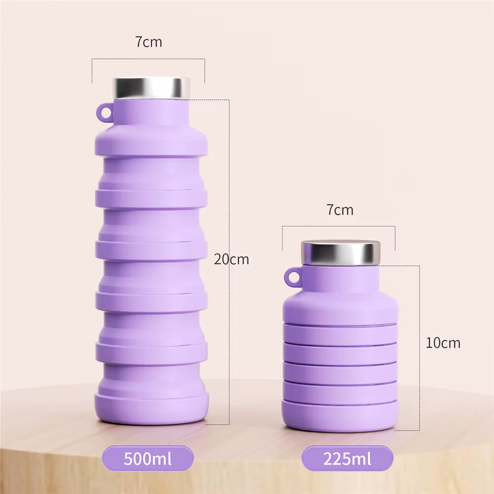 Fitness Sports Water Bottle Silicone Collapsible Drinking Cup Outdoor Travel Climbing Bicycle Bottle Camouflage Kettle