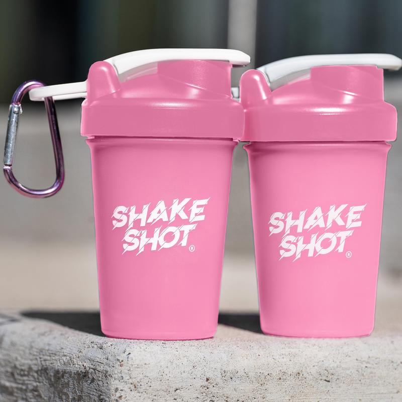 Shake Shot Solid 4 Oz Mini Pre-Workout & Supplement Bottle with Clip & Shaker Ball Dishwasher Safe BPA Free Phthalate Free