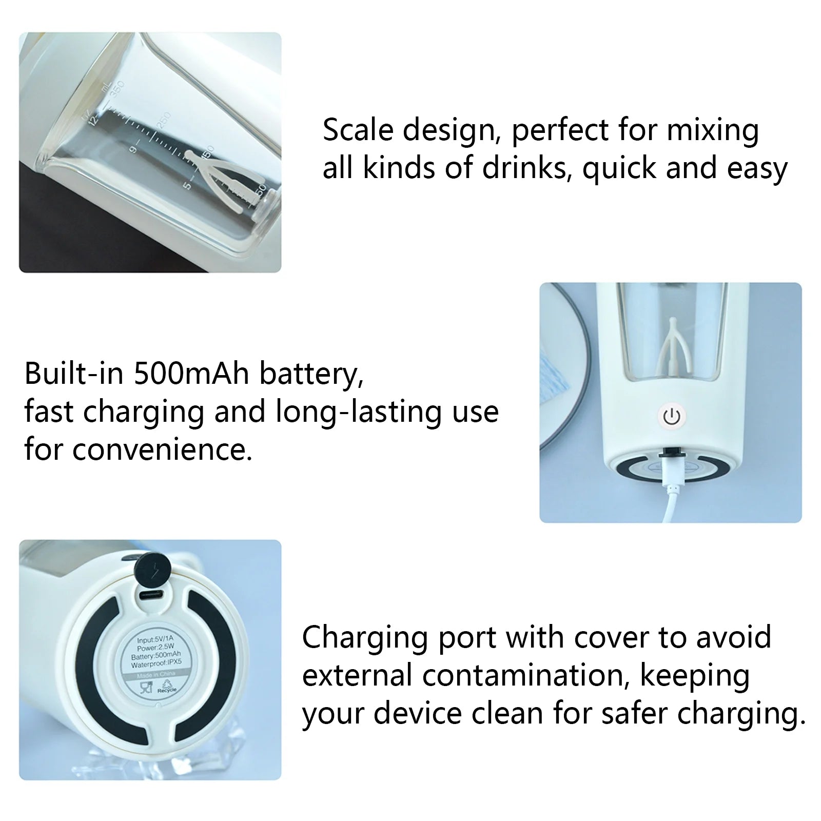 Electric Blender Shaker Bottle 