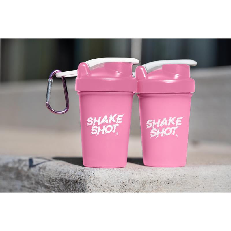 Shake Shot Solid 4 Oz Mini Pre-Workout & Supplement Bottle with Clip & Shaker Ball Dishwasher Safe BPA Free Phthalate Free