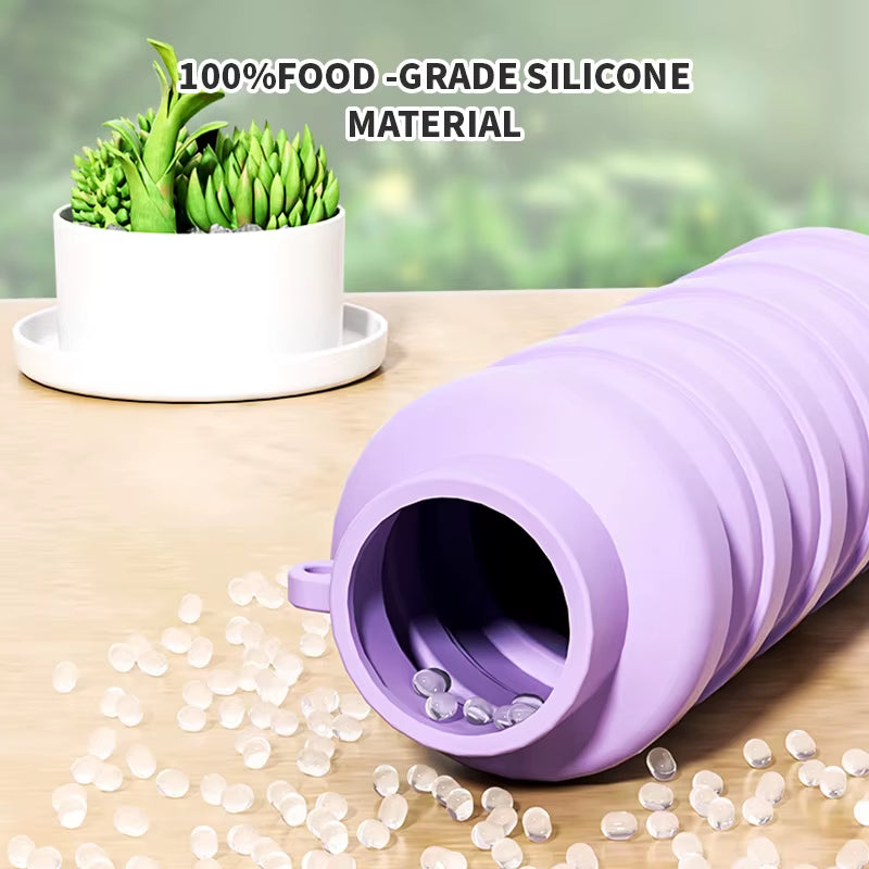 Fitness Sports Water Bottle Silicone Collapsible Drinking Cup Outdoor Travel Climbing Bicycle Bottle Camouflage Kettle