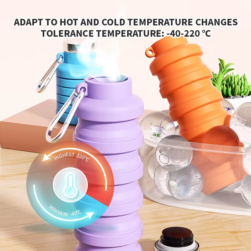 Fitness Sports Water Bottle Silicone Collapsible Drinking Cup Outdoor Travel Climbing Bicycle Bottle Camouflage Kettle