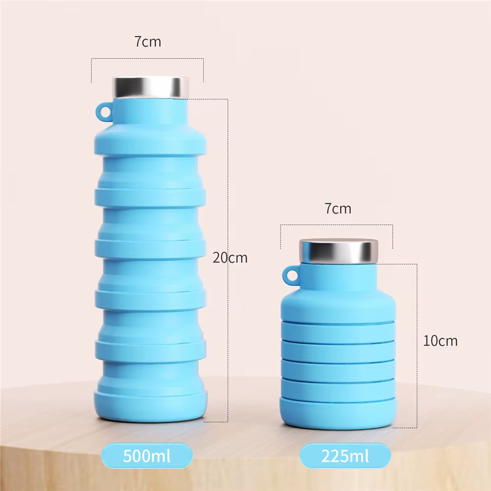 Fitness Sports Water Bottle Silicone Collapsible Drinking Cup Outdoor Travel Climbing Bicycle Bottle Camouflage Kettle