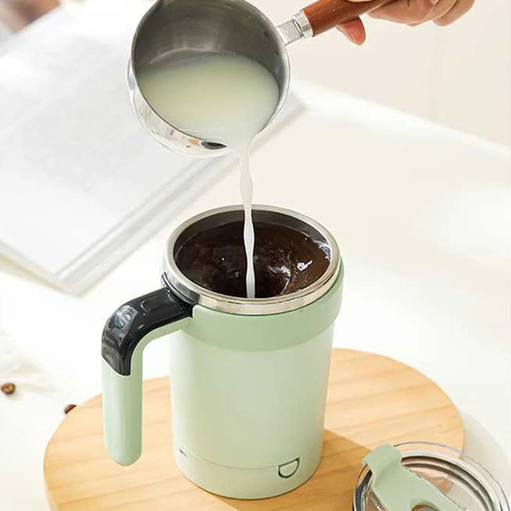 Portable USB Charging Automatic Self Stirring Mug LED Temperature Display Electric Stirring Rotating Magnetic Tumbler with Lid