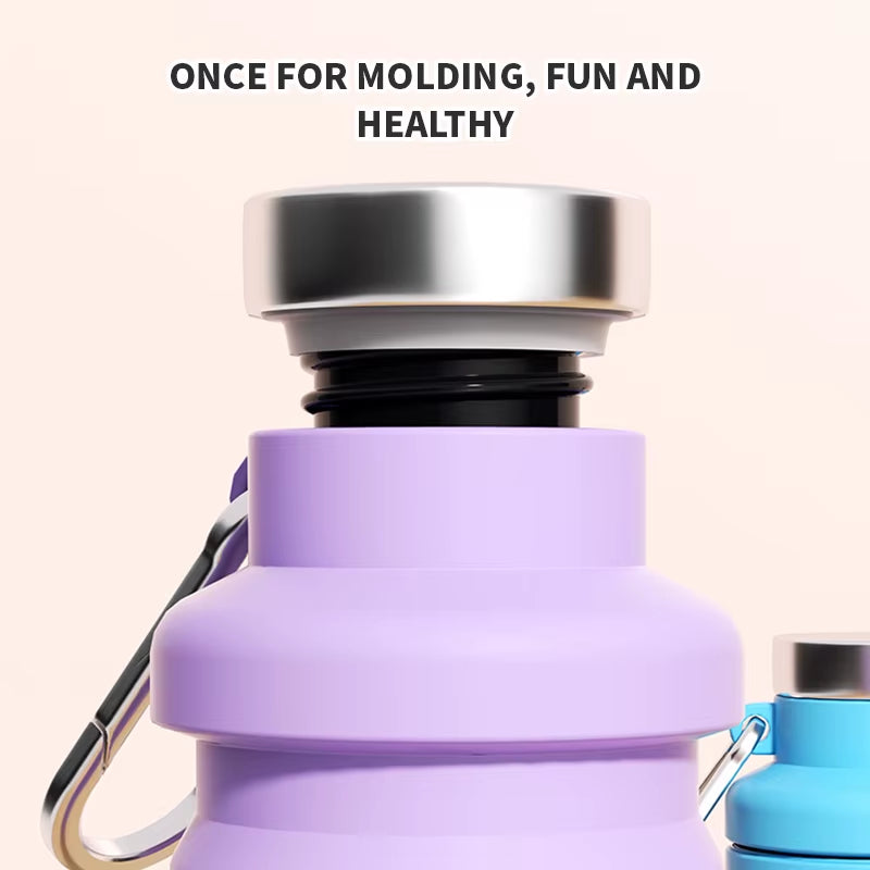 Fitness Sports Water Bottle Silicone Collapsible Drinking Cup Outdoor Travel Climbing Bicycle Bottle Camouflage Kettle