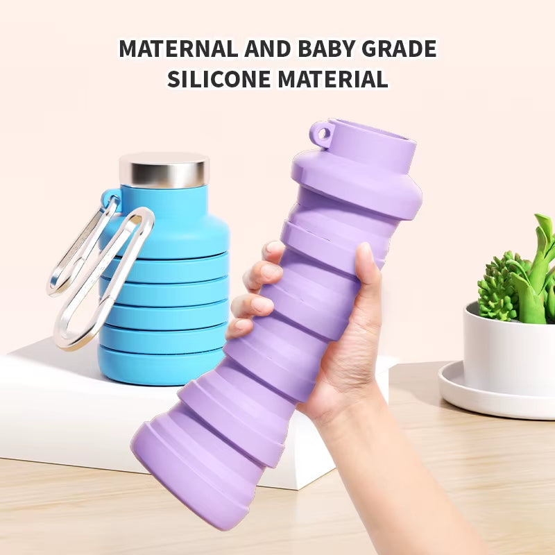 Fitness Sports Water Bottle Silicone Collapsible Drinking Cup Outdoor Travel Climbing Bicycle Bottle Camouflage Kettle