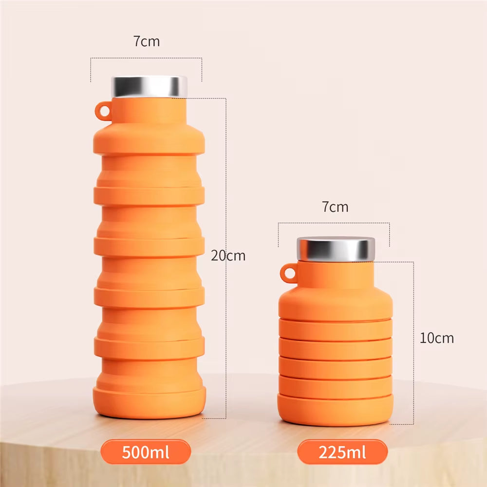 Fitness Sports Water Bottle Silicone Collapsible Drinking Cup Outdoor Travel Climbing Bicycle Bottle Camouflage Kettle