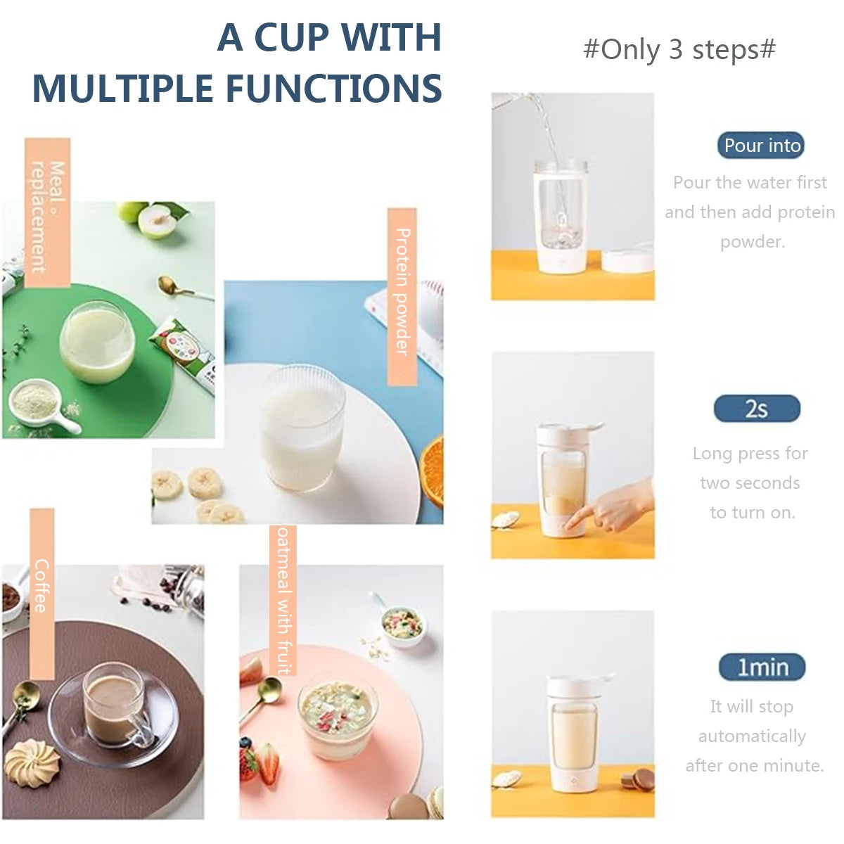 Electric Blender Shaker Bottle 