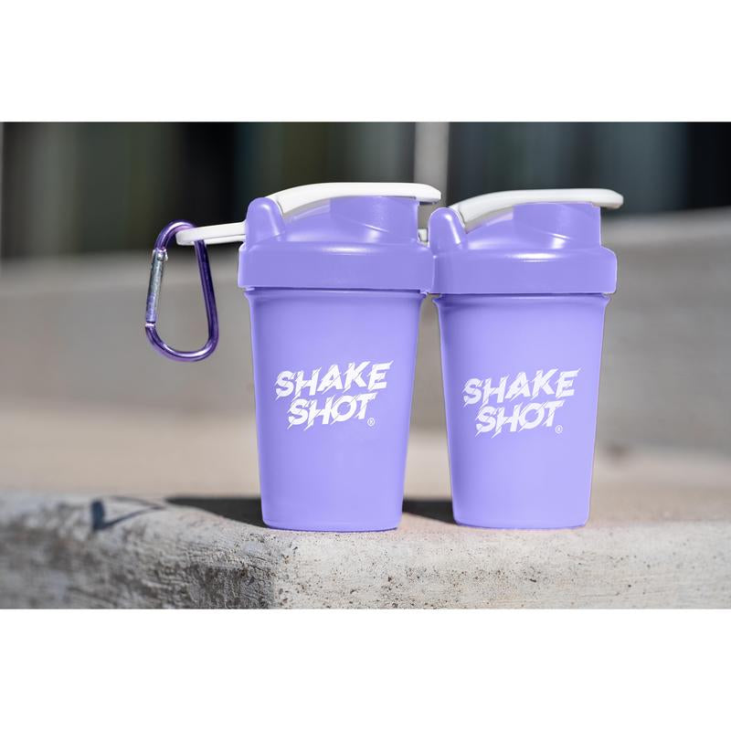 Shake Shot Solid 4 Oz Mini Pre-Workout & Supplement Bottle with Clip & Shaker Ball Dishwasher Safe BPA Free Phthalate Free